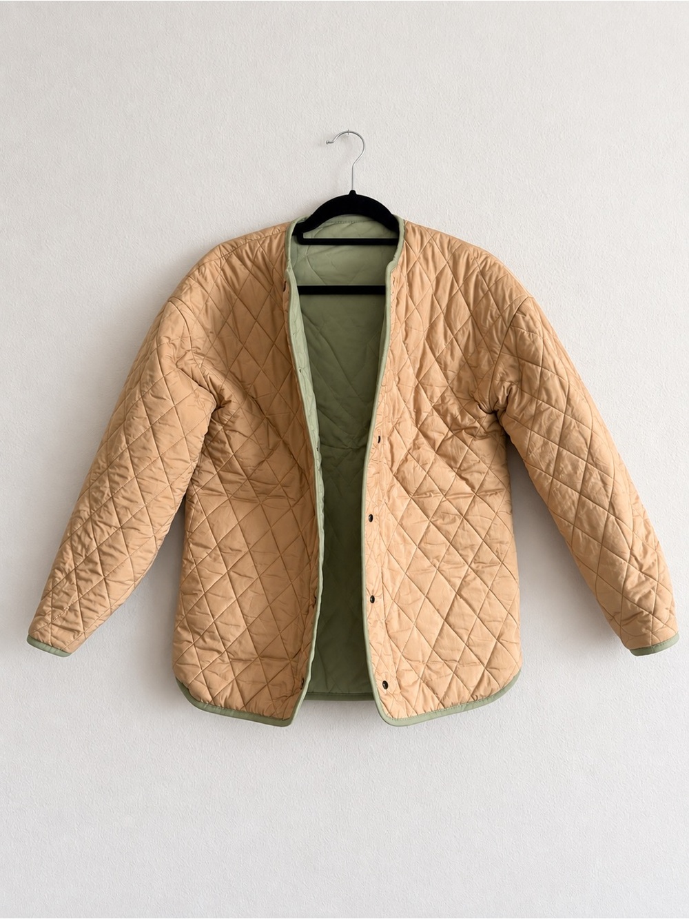 SEZANE Reversible Farel Jacket in Light Olive Green Size 34 Size 2 - Picture 10 of 14